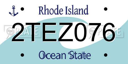 2TEZ076 Rhode Island License Plate