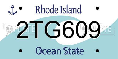 2TG609 Rhode Island License Plate