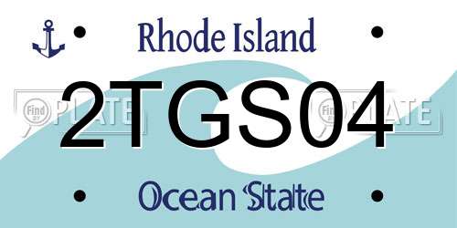 2TGS04 Rhode Island License Plate
