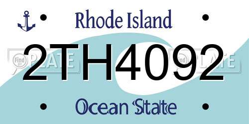 2TH4092 Rhode Island License Plate