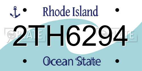2TH6294 Rhode Island License Plate