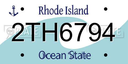 2TH6794 Rhode Island License Plate