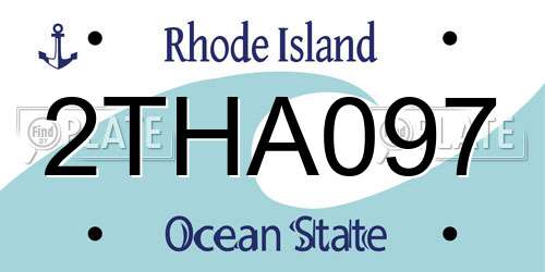 2THA097 Rhode Island License Plate