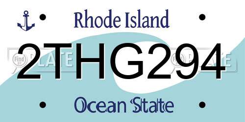2THG294 Rhode Island License Plate