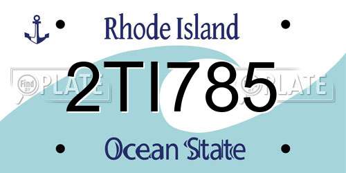 2TI785 Rhode Island License Plate
