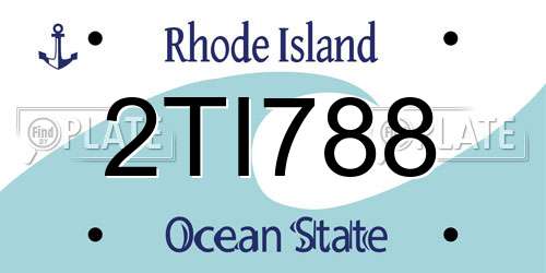 2TI788 Rhode Island License Plate