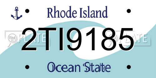 2TI9185 Rhode Island License Plate