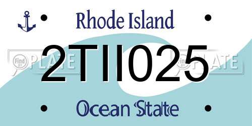 2TII025 Rhode Island License Plate