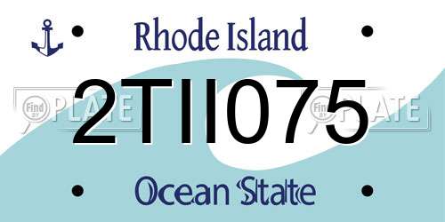 2TII075 Rhode Island License Plate