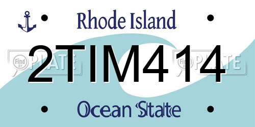 2TIM414 Rhode Island License Plate