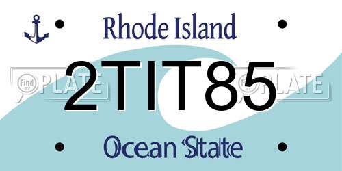 2TIT85 Rhode Island License Plate