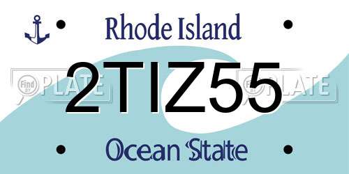 2TIZ55 Rhode Island License Plate