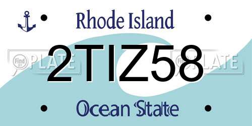 2TIZ58 Rhode Island License Plate