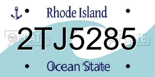 2TJ5285 Rhode Island License Plate
