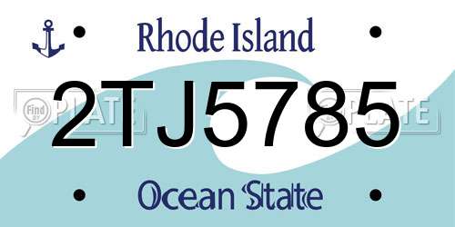 2TJ5785 Rhode Island License Plate