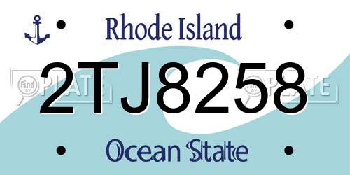 2TJ8258 Rhode Island License Plate