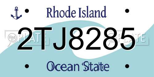 2TJ8285 Rhode Island License Plate