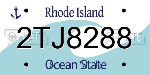 2TJ8288 Rhode Island License Plate