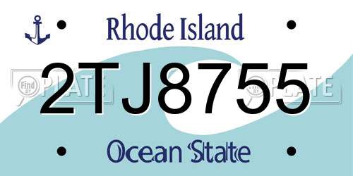 2TJ8755 Rhode Island License Plate