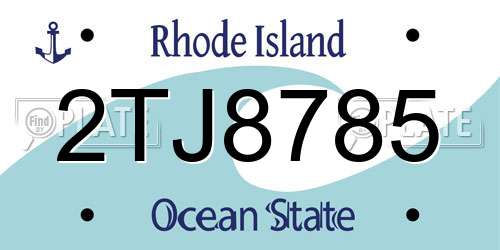 2TJ8785 Rhode Island License Plate