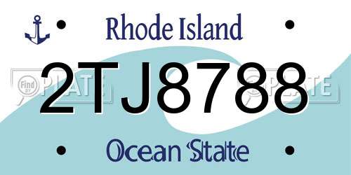 2TJ8788 Rhode Island License Plate