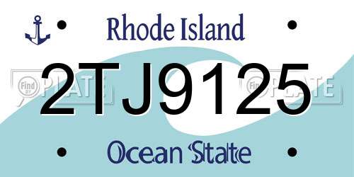 2TJ9125 Rhode Island License Plate