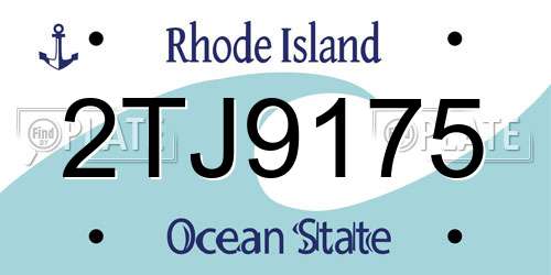 2TJ9175 Rhode Island License Plate