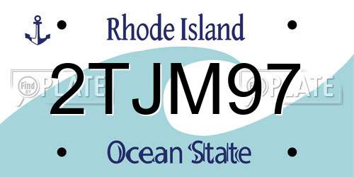 2TJM97 Rhode Island License Plate