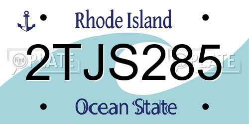2TJS285 Rhode Island License Plate