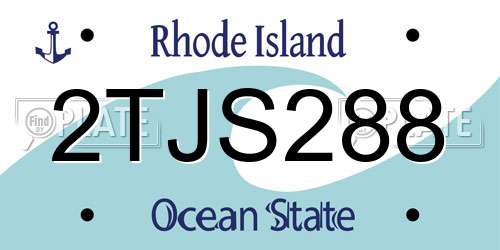 2TJS288 Rhode Island License Plate