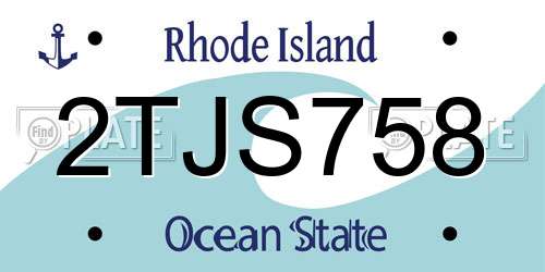 2TJS758 Rhode Island License Plate