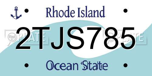 2TJS785 Rhode Island License Plate