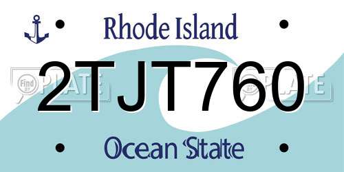 2TJT760 Rhode Island License Plate