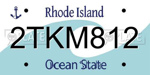 2TKM812 Rhode Island License Plate