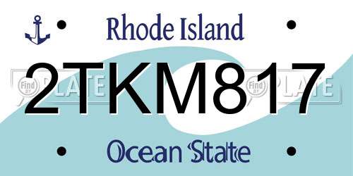 2TKM817 Rhode Island License Plate