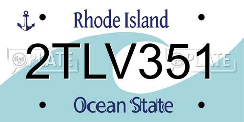2TLV351 Rhode Island License Plate