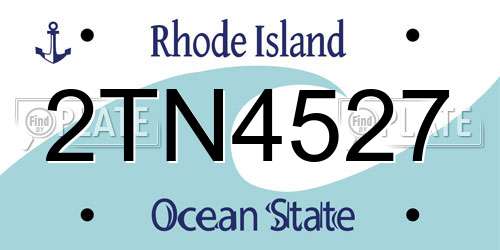 2TN4527 Rhode Island License Plate