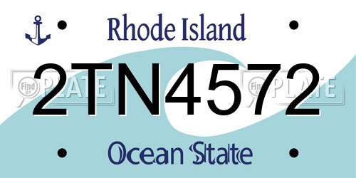 2TN4572 Rhode Island License Plate
