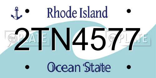 2TN4577 Rhode Island License Plate