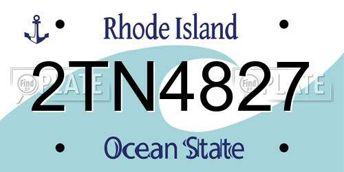 2TN4827 Rhode Island License Plate