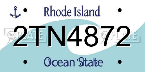 2TN4872 Rhode Island License Plate