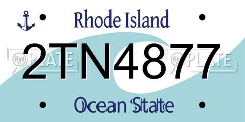 2TN4877 Rhode Island License Plate