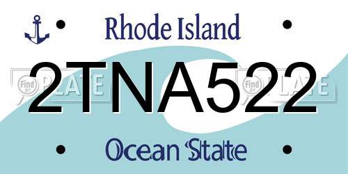 2TNA522 Rhode Island License Plate