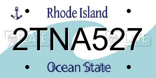 2TNA527 Rhode Island License Plate