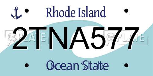 2TNA577 Rhode Island License Plate