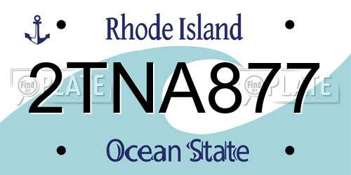 2TNA877 Rhode Island License Plate