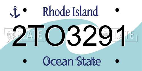 2TO3291 Rhode Island License Plate