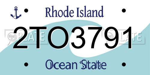 2TO3791 Rhode Island License Plate