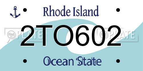 2TO602 Rhode Island License Plate