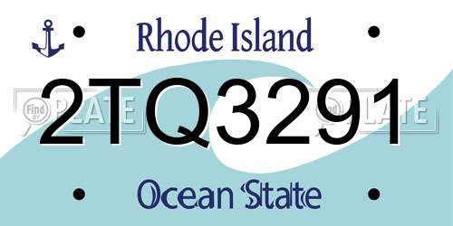 2TQ3291 Rhode Island License Plate